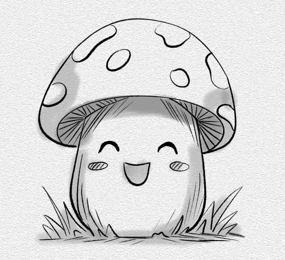 Smiling Cartoon Mushroom