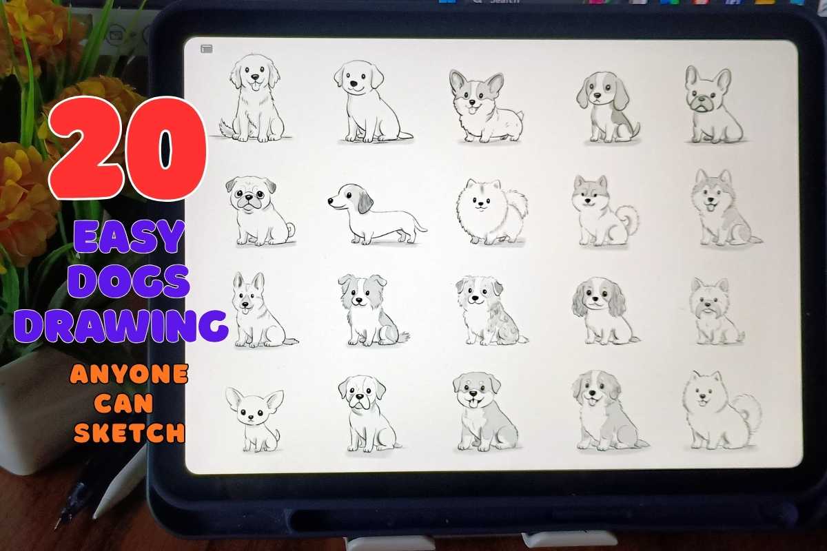 20 Cute Dog Drawing Ideas