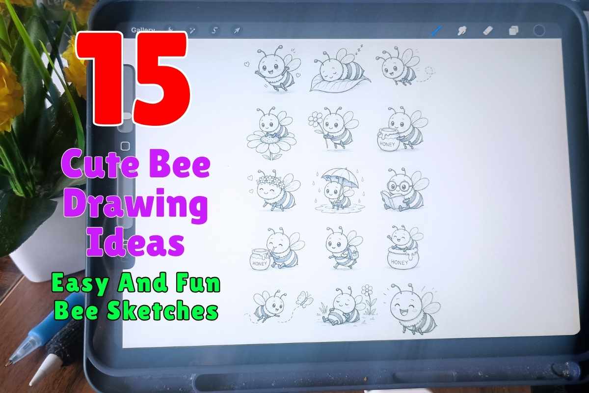 15 Cute Bee Drawing Ideas Easy and Fun Bee Sketches