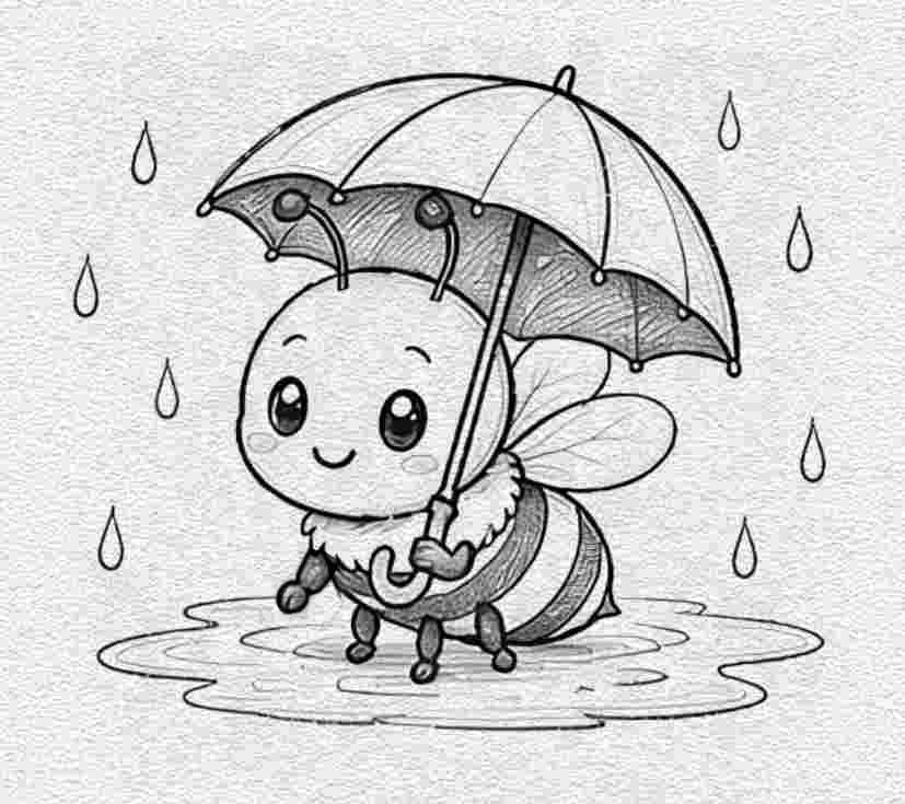 Bee Under an Umbrella
