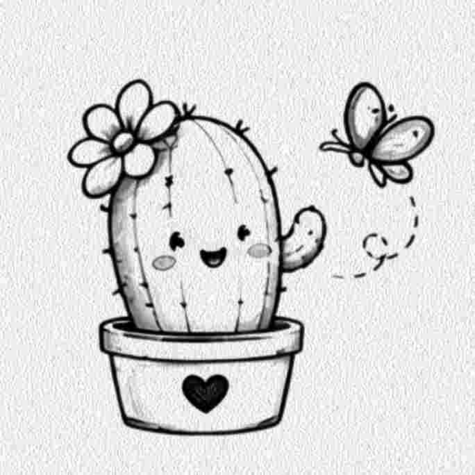Cactus with a Butterfly
