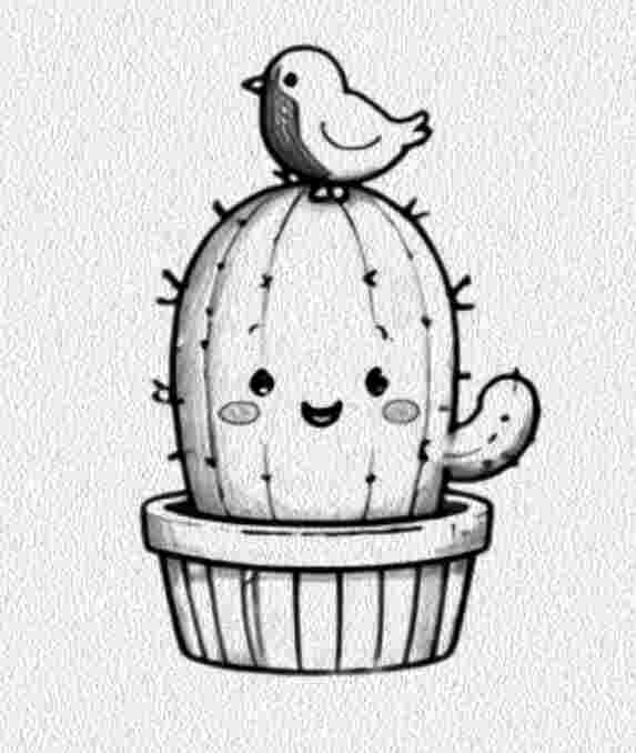 Cactus with a Little Bird