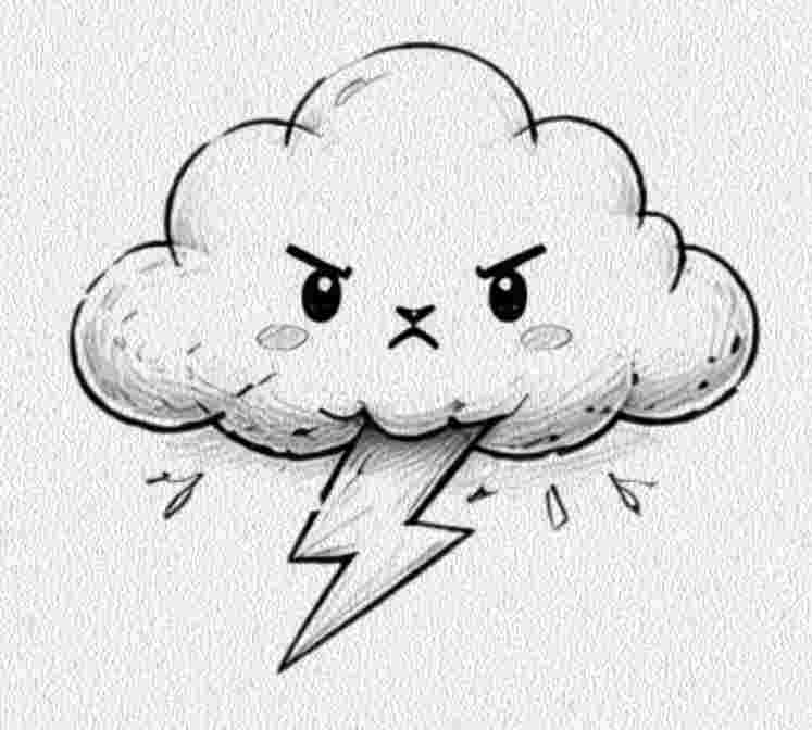 Cloud with a Lightning Bolt