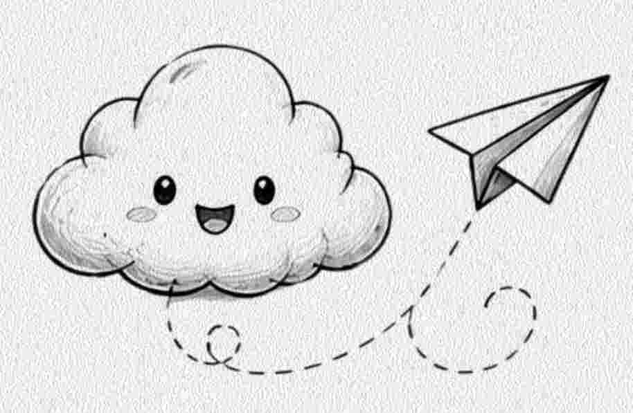 Cloud with a Paper Airplane