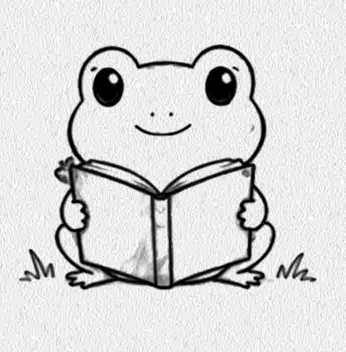 Frog Reading a Book