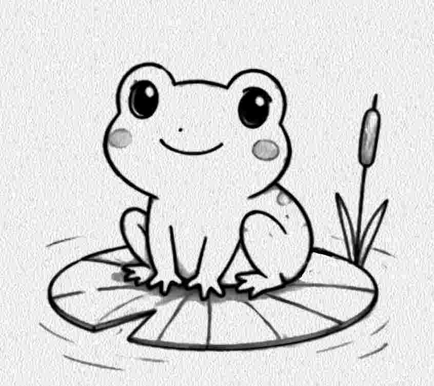 Frog Sitting on a Lily Pad
