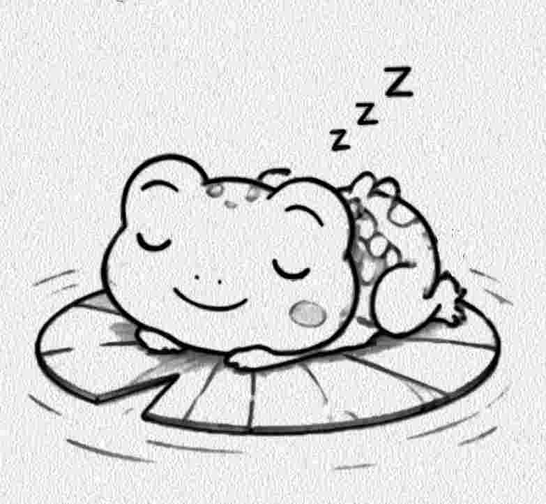 Frog Sleeping on a Lily Pad