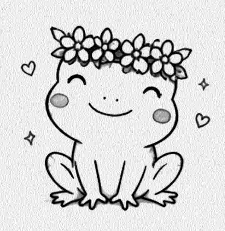 Frog with a Flower Crown