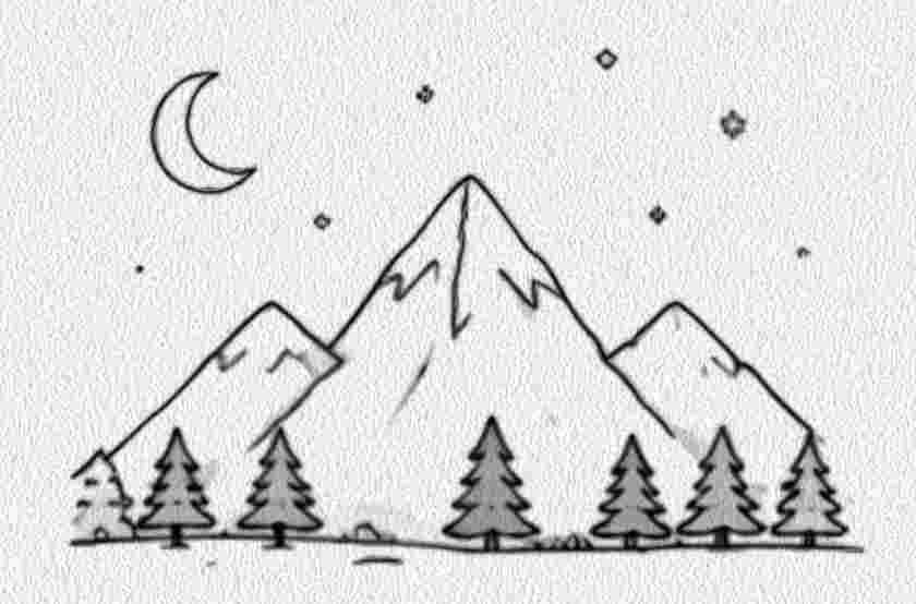 Mountain Under the Moon