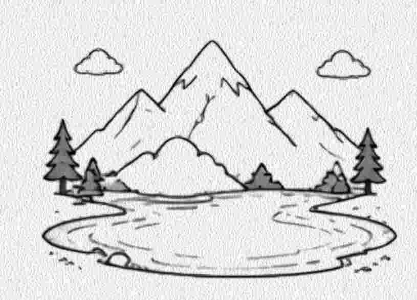 Mountain and a Small Lake
