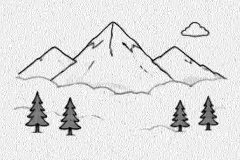 Mountain in a Foggy Valley