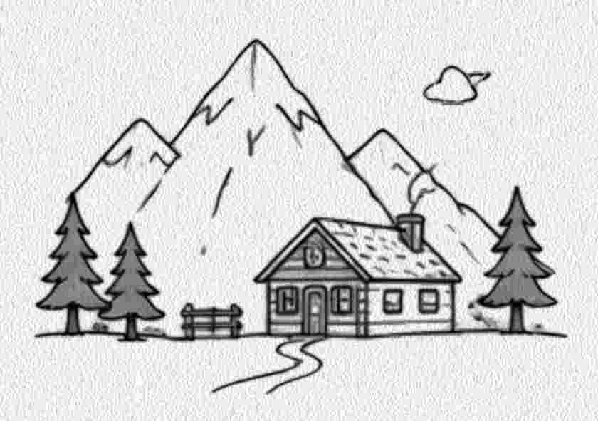 Mountain with a Cabin