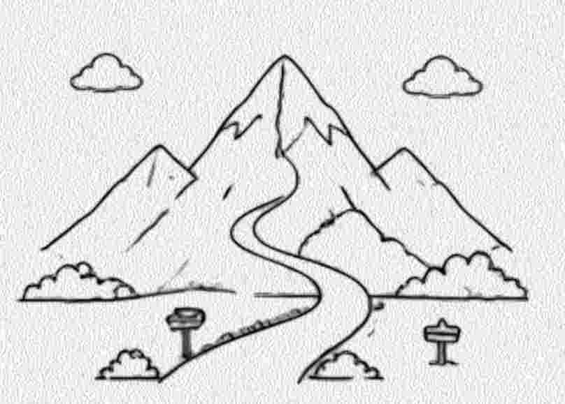 Mountain with a Hiking Trail
