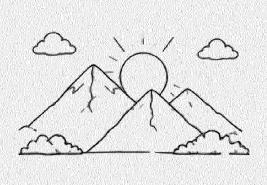 Mountain with a Sunrise