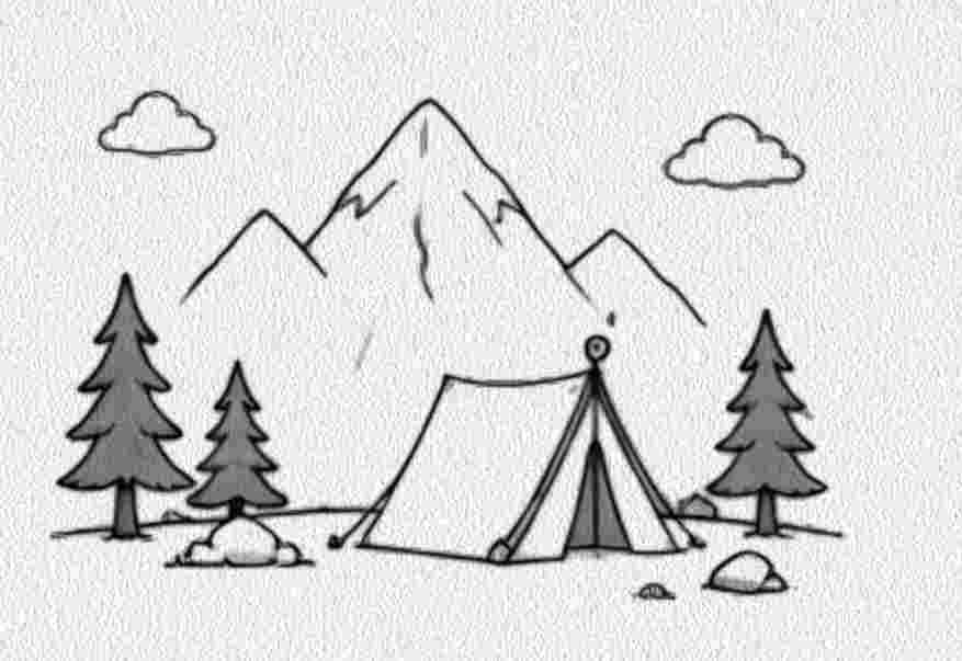 Mountain with a Tent