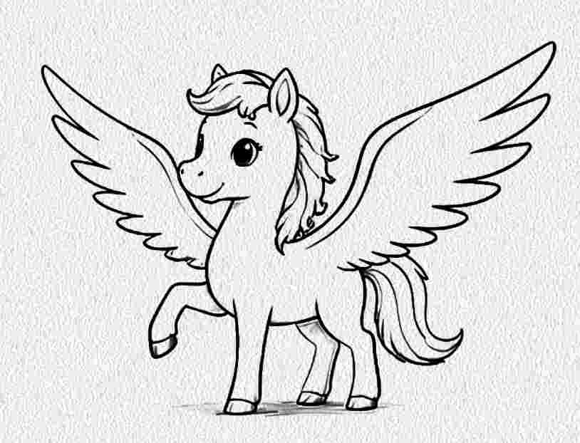 Pegasus with Open Wings