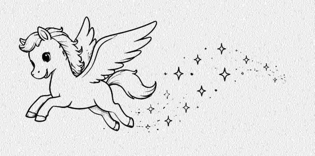 Pegasus with a Magical Sparkle Trail