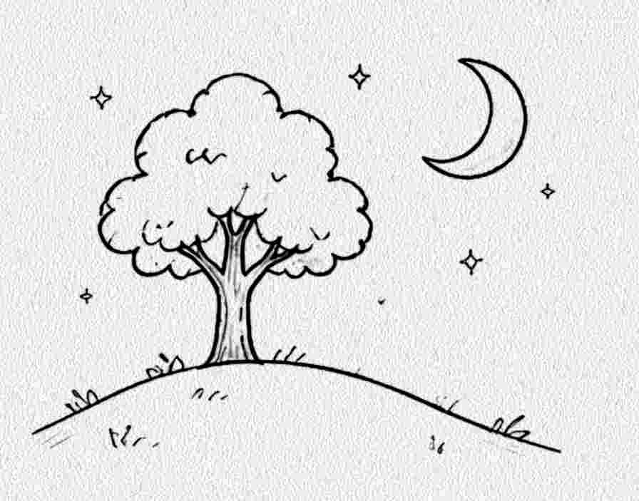 Tree Under the Moon