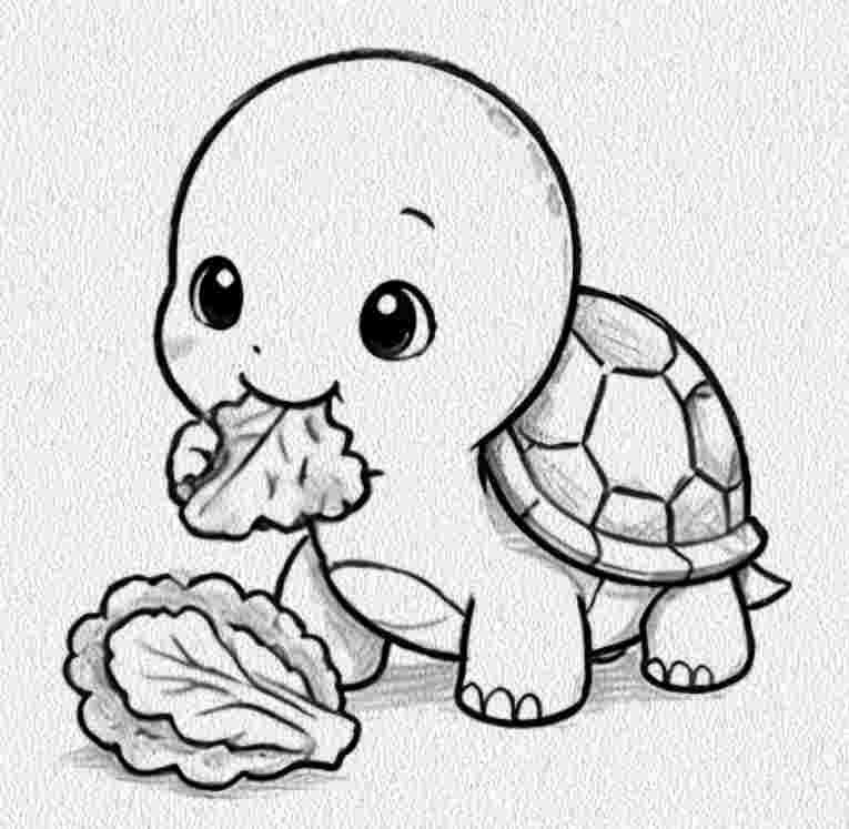 Turtle Eating Lettuce