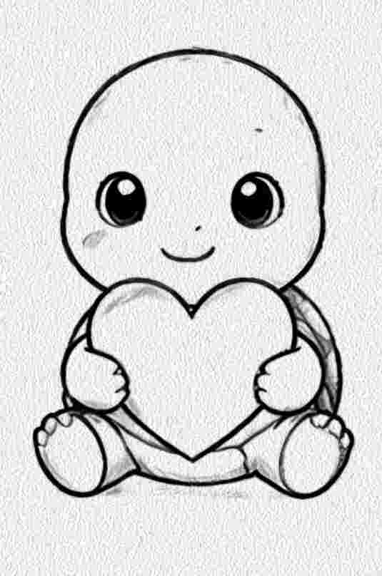 Turtle Holding a Heart