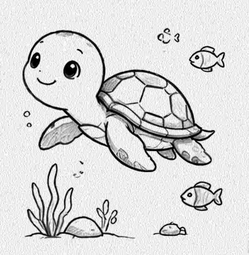 Turtle Underwater