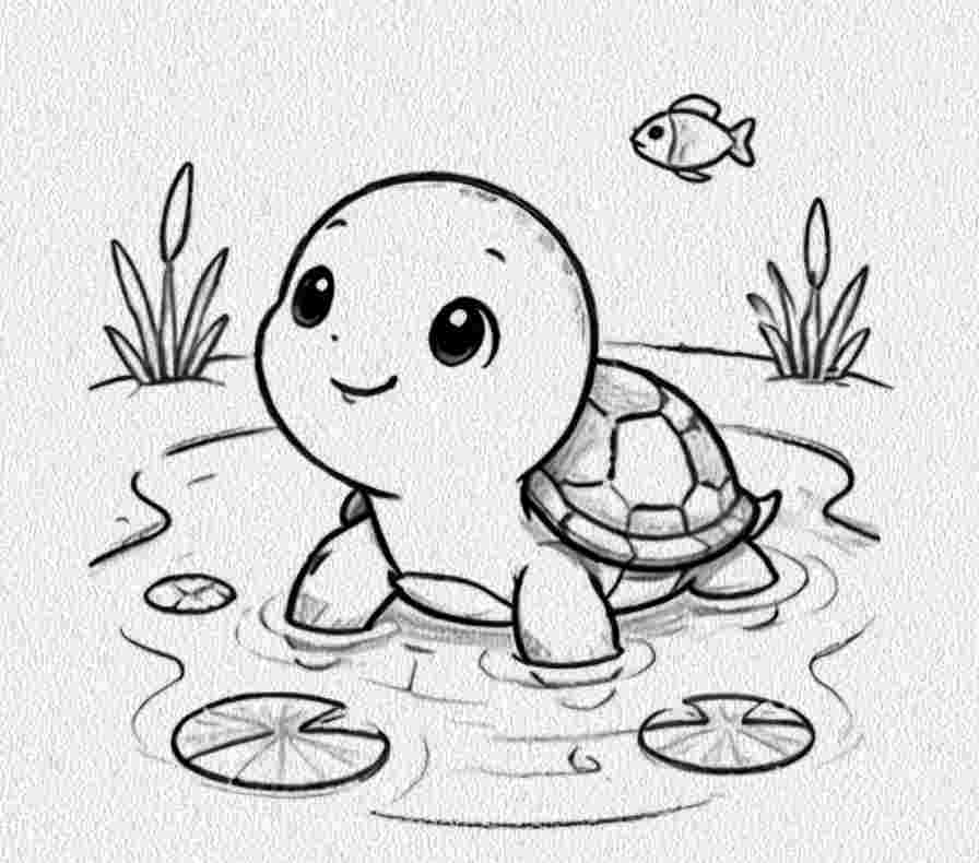 Turtle in a Little Pond