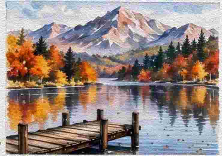 Autumn Lake with Reflections