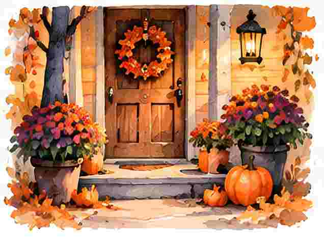 Autumn Porch at Dusk