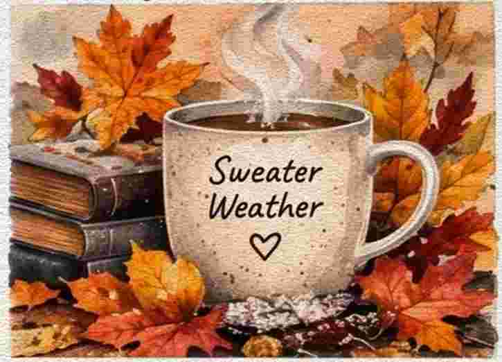 Cozy Mug with Autumn Leaves
