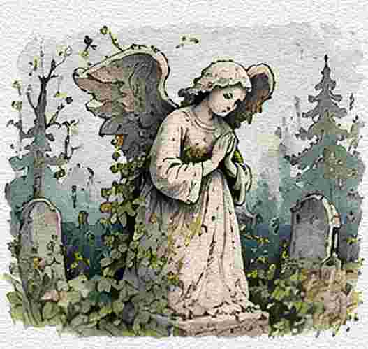 Creepy Cemetery Statue