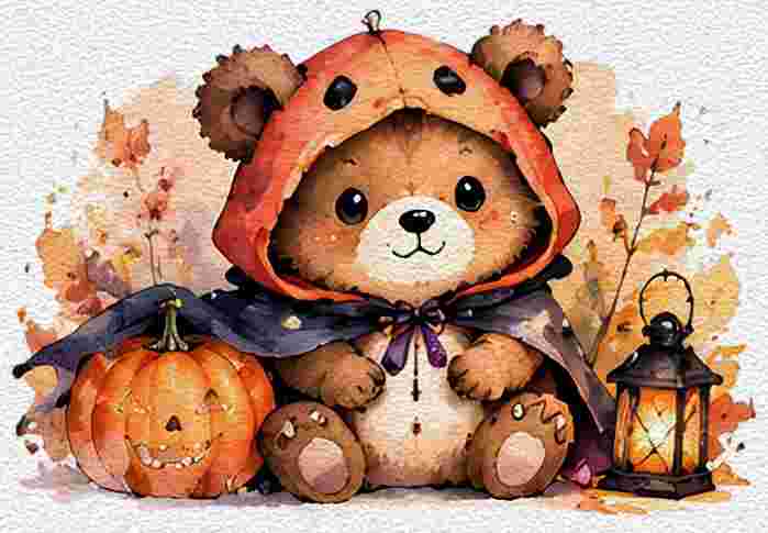 Cute Bear in a Halloween Costume