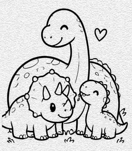 Cute Dinosaur Family