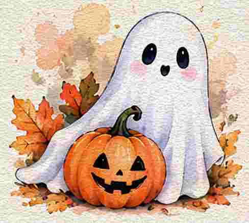 Cute Ghost Pumpkin