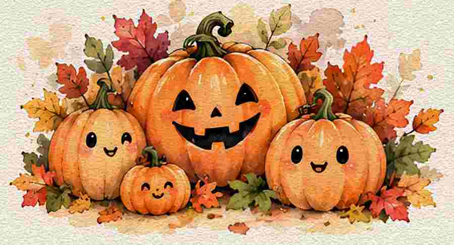 Cute Pumpkin Family