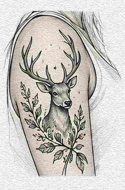 Deer and Leaves
