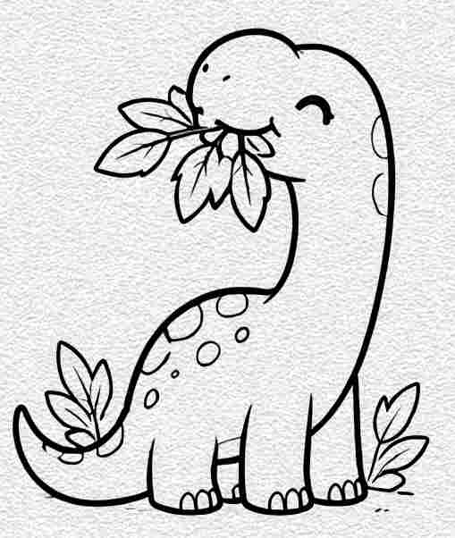 Dinosaur Eating Leaves
