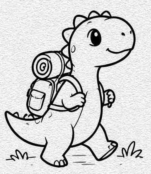Dinosaur with a Tiny Backpack