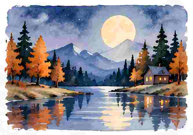 Fall Night Landscape