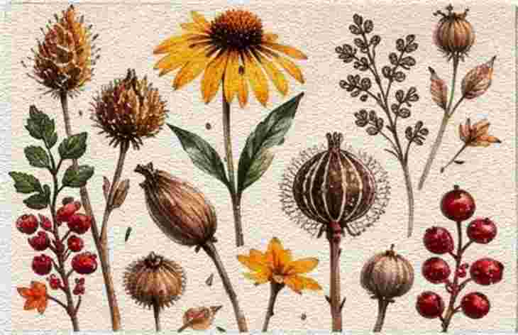 Fall Wildflower and Seed Pod Study