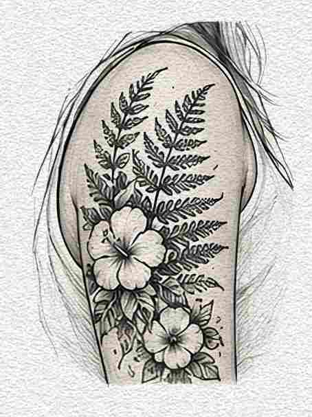 Fern and Flowers