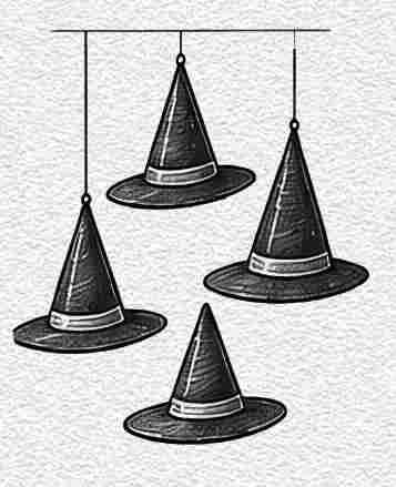 Floating Witch Hat Decoration
