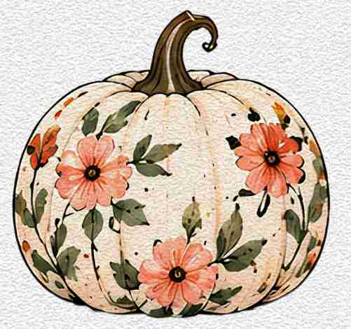 Floral Vine Pumpkin