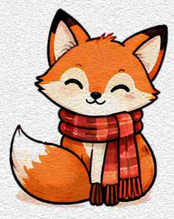 Fox with Scarf