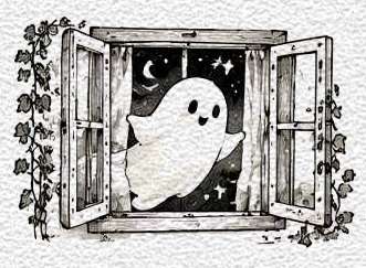 Ghost Floating Through an Old Window