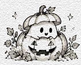 Ghost Peeking from a Pumpkin