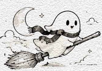 Ghost Riding a Broomstick