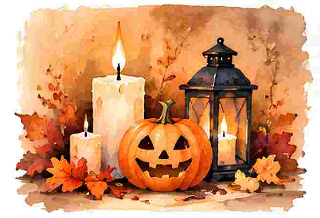 Halloween Candle Scene