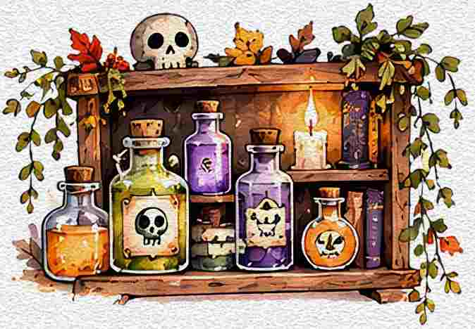 Halloween Potion Shelf