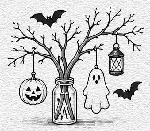 Haunted Tree Branch Decoration
