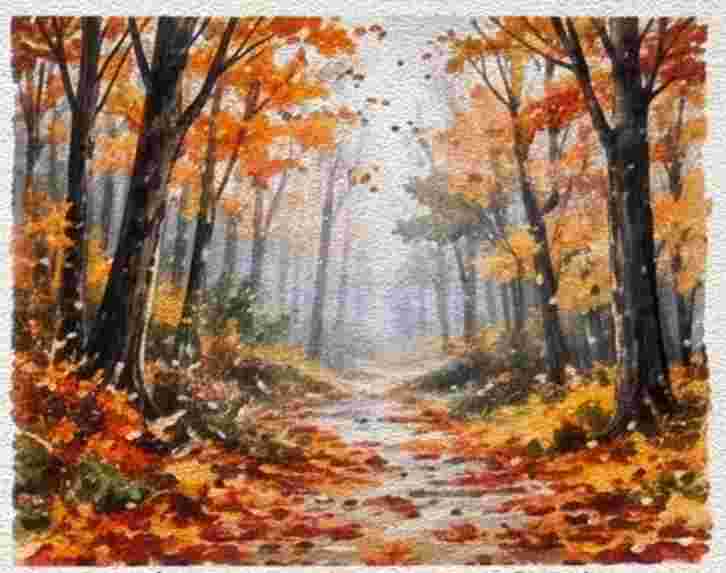 Misty Fall Forest Path